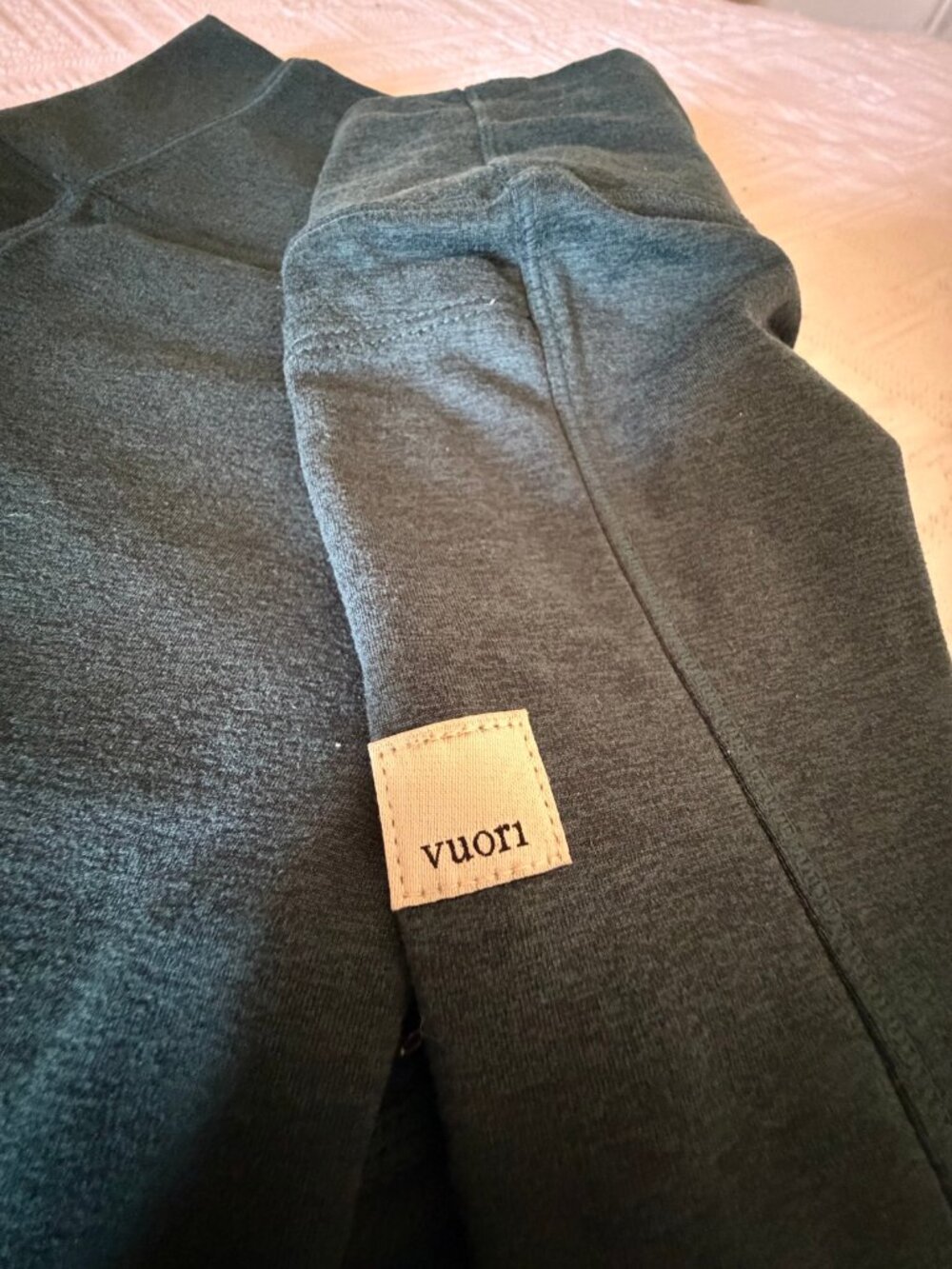 Vuori Dark Green Leggings Size M Recycled Polyester Athletic